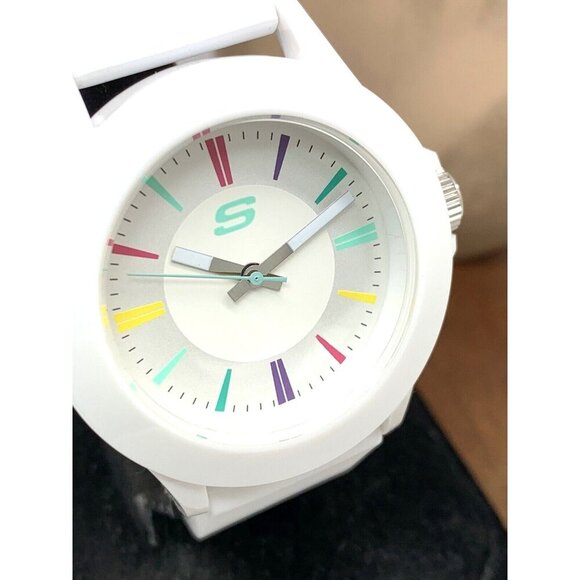 Skechers Women's Watch SR6080W Quartz Analog Rainbow Dial White Rubber Band 40mm - Picture 1 of 12